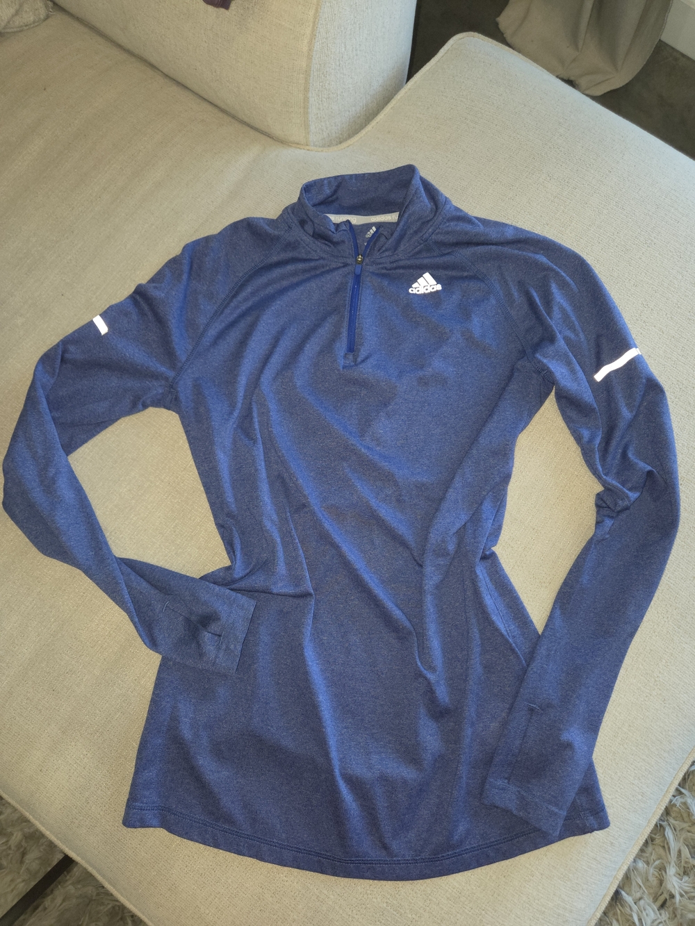 Adidas Women's Navy Quarter-Zip Performance Pullover
